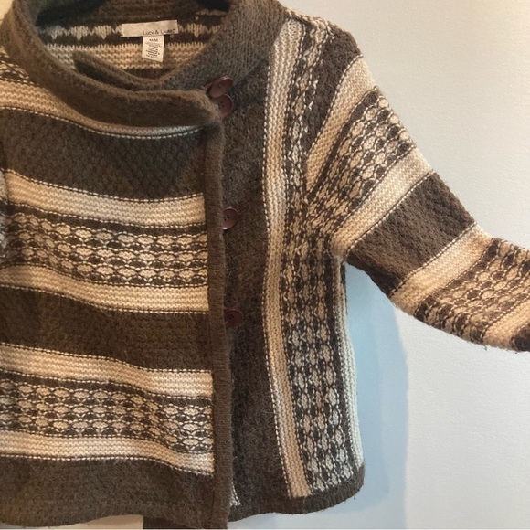LUCY & LAUREL Sz M for Anthropologie Lambswool Blend Crossover Closure Cardigan - Picture 7 of 8